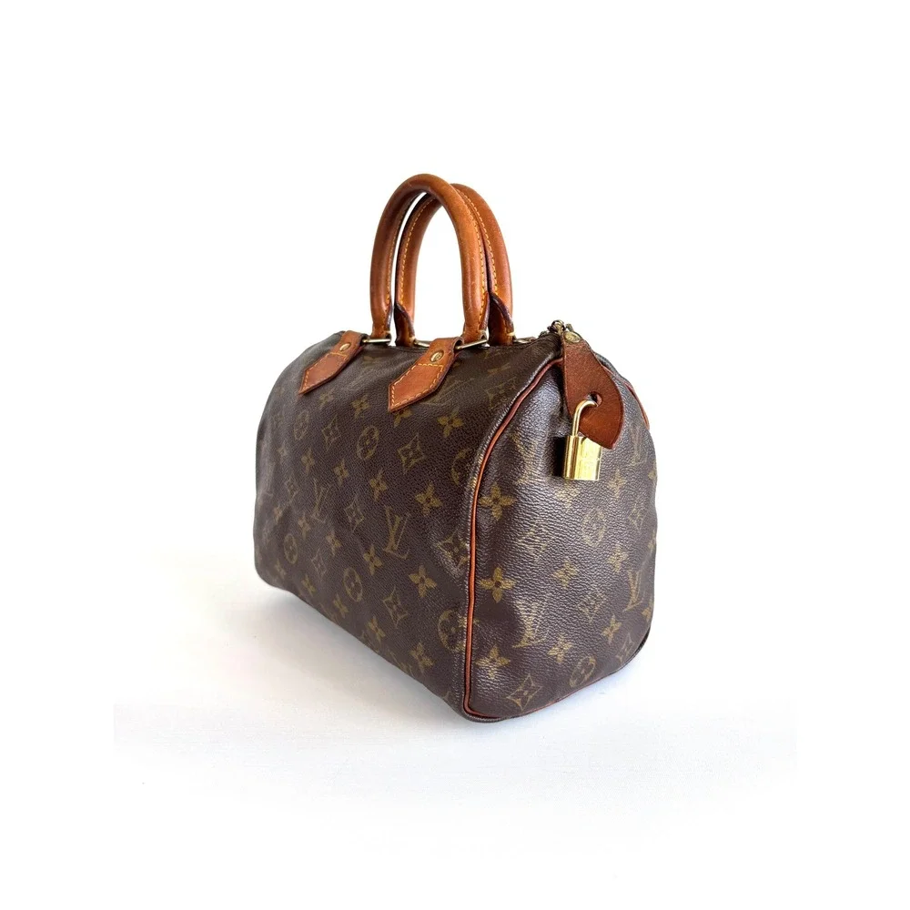 Vintage Louis Vuitton Monogram Speedy 25 Brown Canvas Top Handle Bag M41528